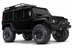 BLACK TRX-4® Scale and Trail® Crawler with Land Rover® Defender® Body:  4WD Electric Trail Truck with TQi™ Traxxas Link™ Enabled 2.4GHz Radio System
