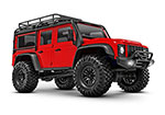 RED TRX-4M™ Scale and Trail® Crawler with Land Rover® Defender® Body: 1/18-Scale 4WD Electric Truck with TQ 2.4GHz Radio System